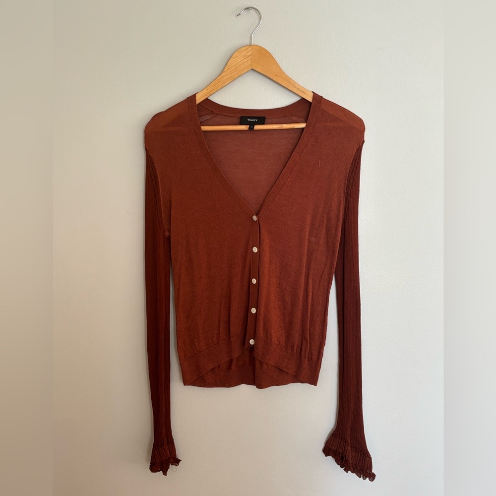Theory Women's Rust Button Down Shirt